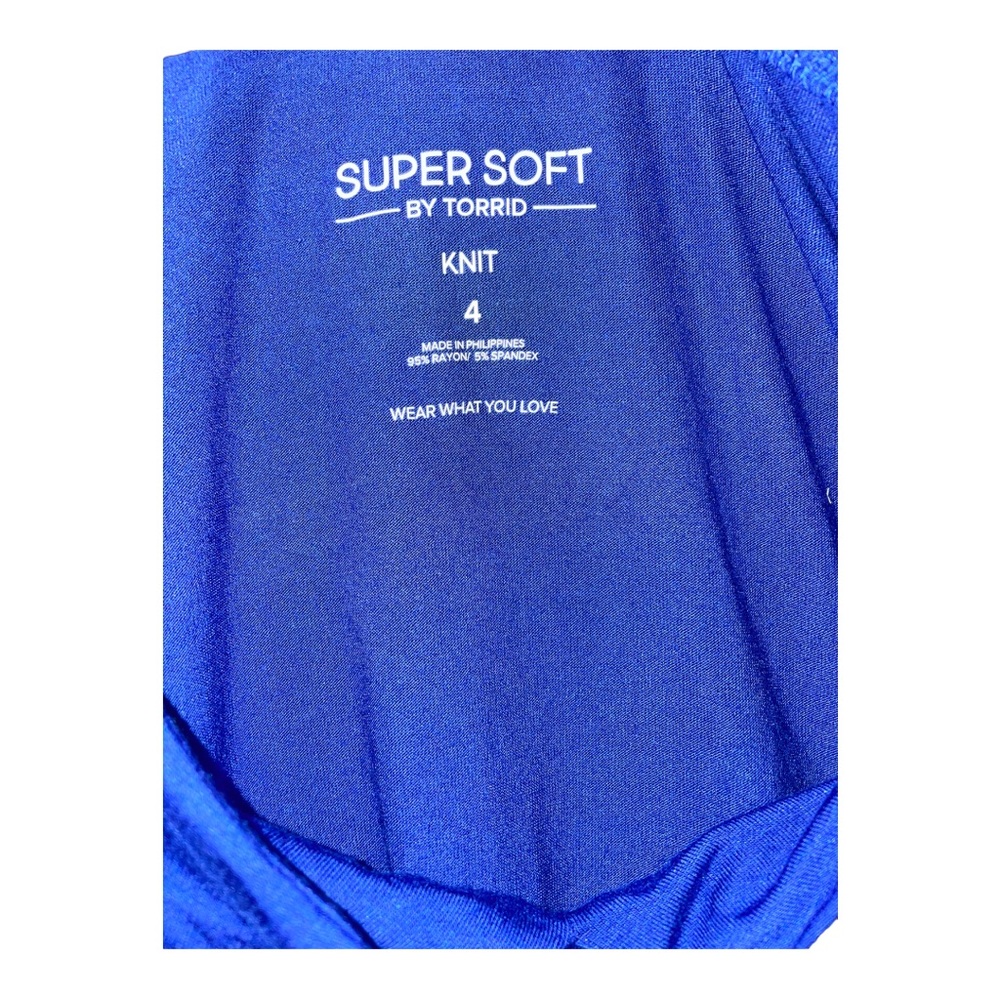 Torrid Size 4X blue off the shoulder royal blue baby doll shirt - Picture 7 of 8
